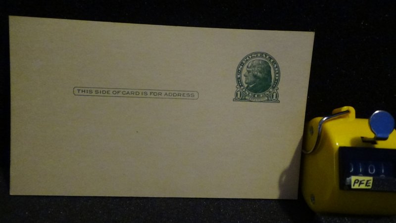 Thomas Jefferson One Cent Preprinted Green UX27 Postcard Unposted NH 1915