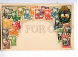 231960 ARGENTINA Coat of arms STAMPS Vintage Zieher postcard