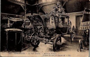 c1910 VERSALLES LE PETIT TRIANON CARRIAGE OF CHARLES X LITHO POSTCARD 25-60