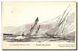 Postcard Old Boat Sailboat racing yachts