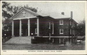 Valley Falls KS Methodist Church c1920s Postcard