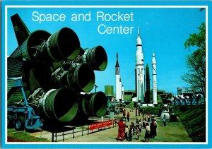 Saturn V Moon Rocket at Marshall Space Flight Center Huntsville AL Postcard I67