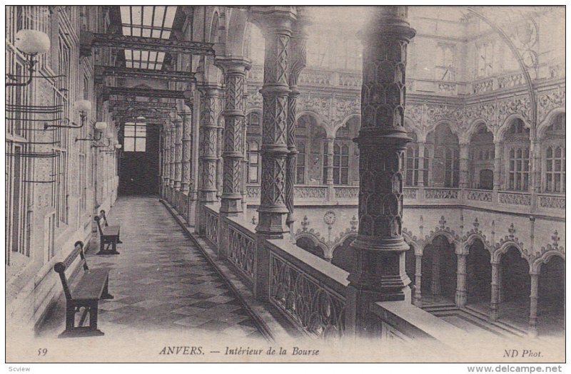 ANVERS, Belgium, 1900-1910's; Interieur De La Bourse