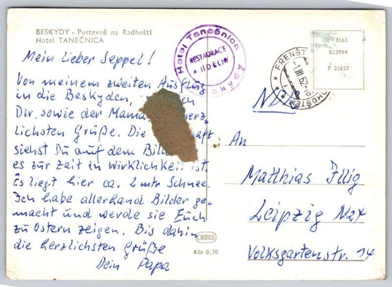RPPC 1962  Beskydy  Czech Republic    Postcard