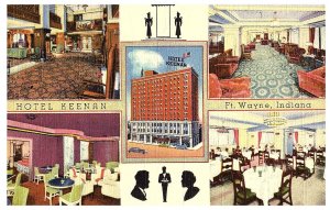 Hotel Keenan Multi View Largest Fireproof Hotel Ft. Wayne Indiana Postcard