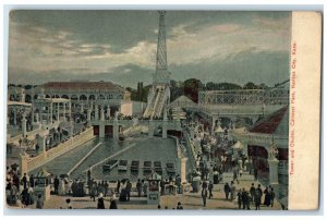 1908 Tower And Chutes Carnival Park Kansas City Kansas KS Antique Postcard