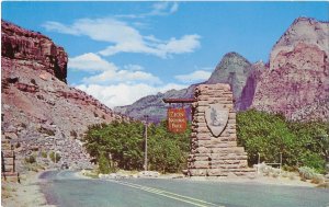 Entrance Gate Zion National Park a Vertically Walled Gorge Utah