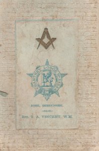 Dore Derbyshire Chantrey Lodge Masons 1905 Dinner Menu Sheffield