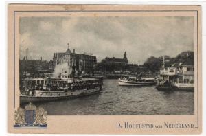 Boats Voor Het Centraal Station De Hoofdstad Amsterdam Netherlands postcard