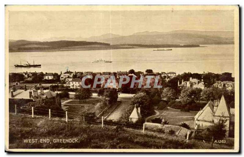 Postcard Old West End Greenock