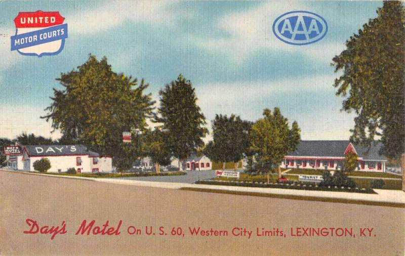 day's motel on US 60 Lexington kentucky L4706 antique postcard