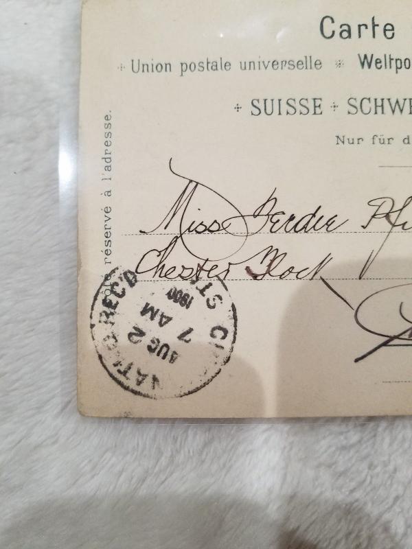 Antique Postcard entitled Souvenir of Geneve - Geneva, July 21, 1900 118 y/o