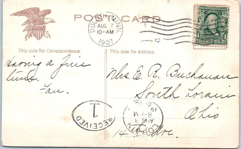 DULUTH, MN Minnesota     SPALDING HOTEL    1907    Postcard