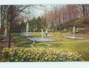 Unused 1950's FOUNTAINS AT LONGWOOD GARDENS Kennett Square PA r9322@