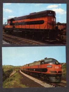 Lot 2 Bessemer & Lake Erie Railroad Train Locos 453 & 725 Postcards RR Railways