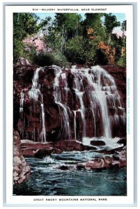 c1930's Silvery Waterfalls Near Elkmont Great Smoky Mountains Nat. Park Postcard