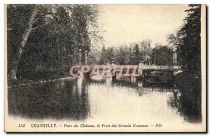 Old Postcard Chantilly Parc Du Chateau Le Pont Des Grands Hommes