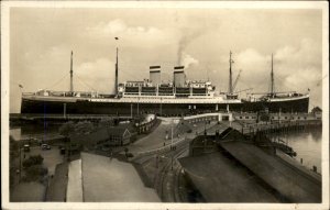 SS Deutschland Hamburg Amerika Line German Ocean Liner RPPC Vintage Postcard