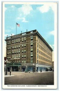 c1920's The Sunshine Building Classic Car Albuquerque New Mexico NM Postcard