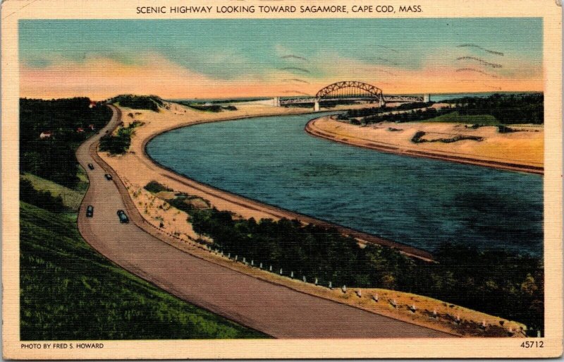 Scenic Highway Bridge Looking Toward Sagamore Cape Cod Massachusetts Postcard 