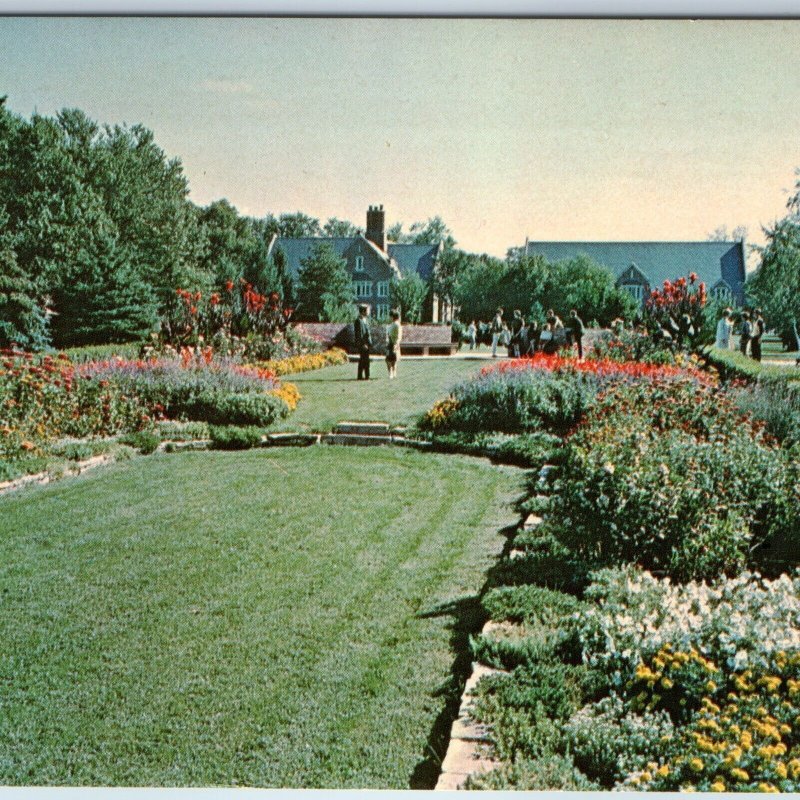 c1950s Indianola, IA Simpson College Buxton Park Campus Kolorvue Chrome Vtg A198