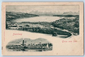 Bavaria Germany Postcard Greetings from the Lake Starnberg c1905 Antique