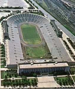 Postcard  Soldier Field, 1959 Pan Am Games and Home of the Bears, Chicago, IL.