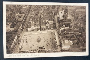 Mint Germany Real Picture Postcard Zeppelin View Of Dresden old market