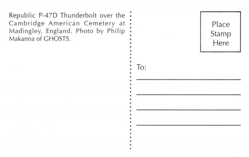 Vintage Postcard 1920s Thunderbolt Cambridge American Cemetery Madingley England