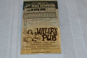 Miller's Pub Chicago Illinois 30 Strike Matchbook Cover