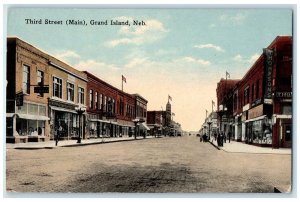 c1910's Third Street Main Cars Hastings Nebraska NE Unposted Vintage Postcard