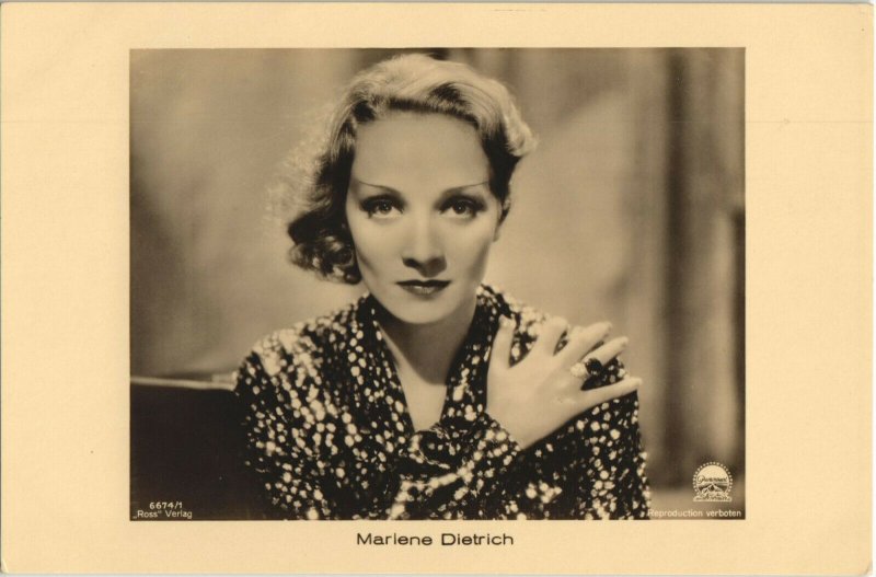 PC MARLENE DIETRICH, MOVIE STAR, ROSS 6674, Vintage REAL PHOTO Postcard (b32756)