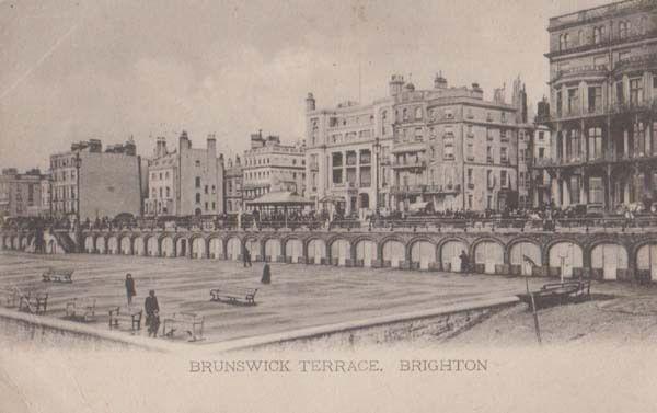 Brunswick Terrace Brighton + Shakespeare Play Visit Theatre Antique Postcard