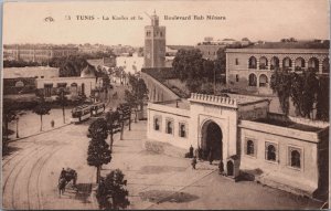 Tunisia Tunis La Kasbah et le Boulevard Bab Menara Vintage Postcard C156