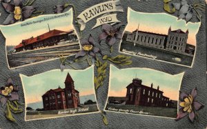 Postcard Multiple Views of Rawlins, Wyoming~122334