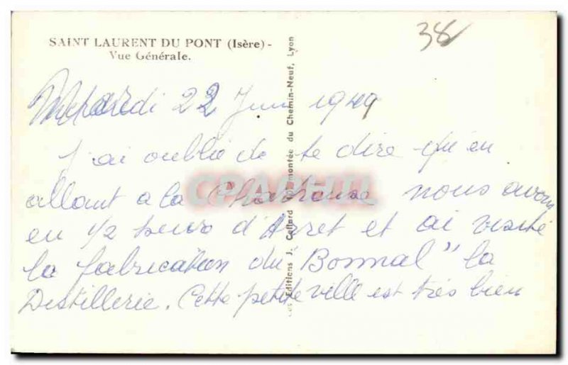 Saint Laurent du Pont - Vue Generale - Old Postcard