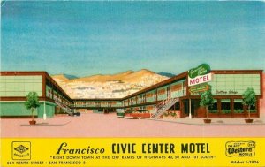 California San Francisco Civic Center Motel roadside Security Postcard 22-371