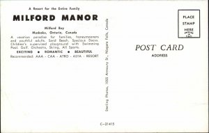 Muskoka Ontario Milford Manor Golf Course Hole 1950s-60s Vintage Postcard