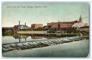 c1910 North 4th Street Bridge Exterior Building Waterloo Iowa Vintage Postcard