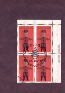 Canada, Inscription Block of Four, Used, Doll, Christmas 1979  35 Cent, Scott...
