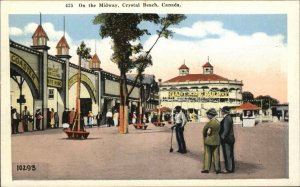 Crystal Beach Ontario On The Midway c1920 Postcard