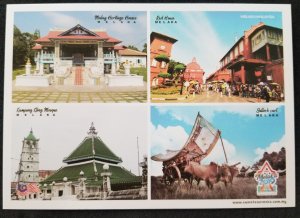 [AG] P869 Malaysia Melaka UNESCO Bullock Cart Mosque Heritage (postcard) *New