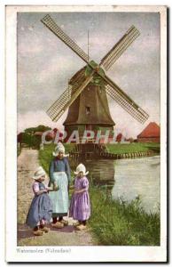 Postcard Old Mill Netherlands Watermolen Volendam windmill