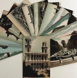 Paris France Lot Of 14 Postcards Various Landmarks Scenes c1910-30s PCBG9B