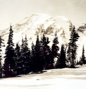 RPPC Mount Rainier 191 Ellis 1920s Washington Pacific NW PCBG6C