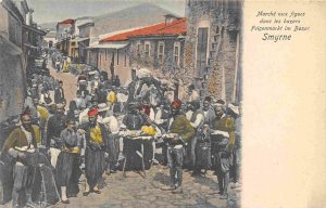 Fig Market in the Bazaar Smyrna Turkey 1910c postcard