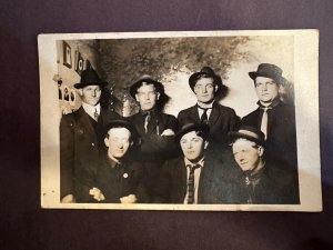 Early 1900's RPPC Postcard Real Picture Group Of Men Friends