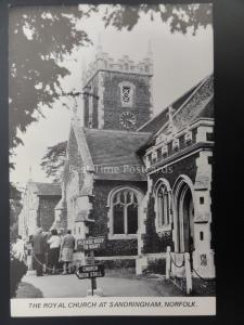 Norfolk SANDRINGHAM The Royal Church showing people queuing to enter c1970's