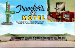 PC Traveler's Motel on U.S. Highway 67 Restaurant Esso Gas Corning, Arkansas