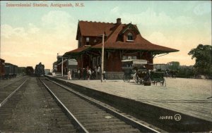 Antigonish Nova Scotia RR Train Station Depot c1910 Postcard